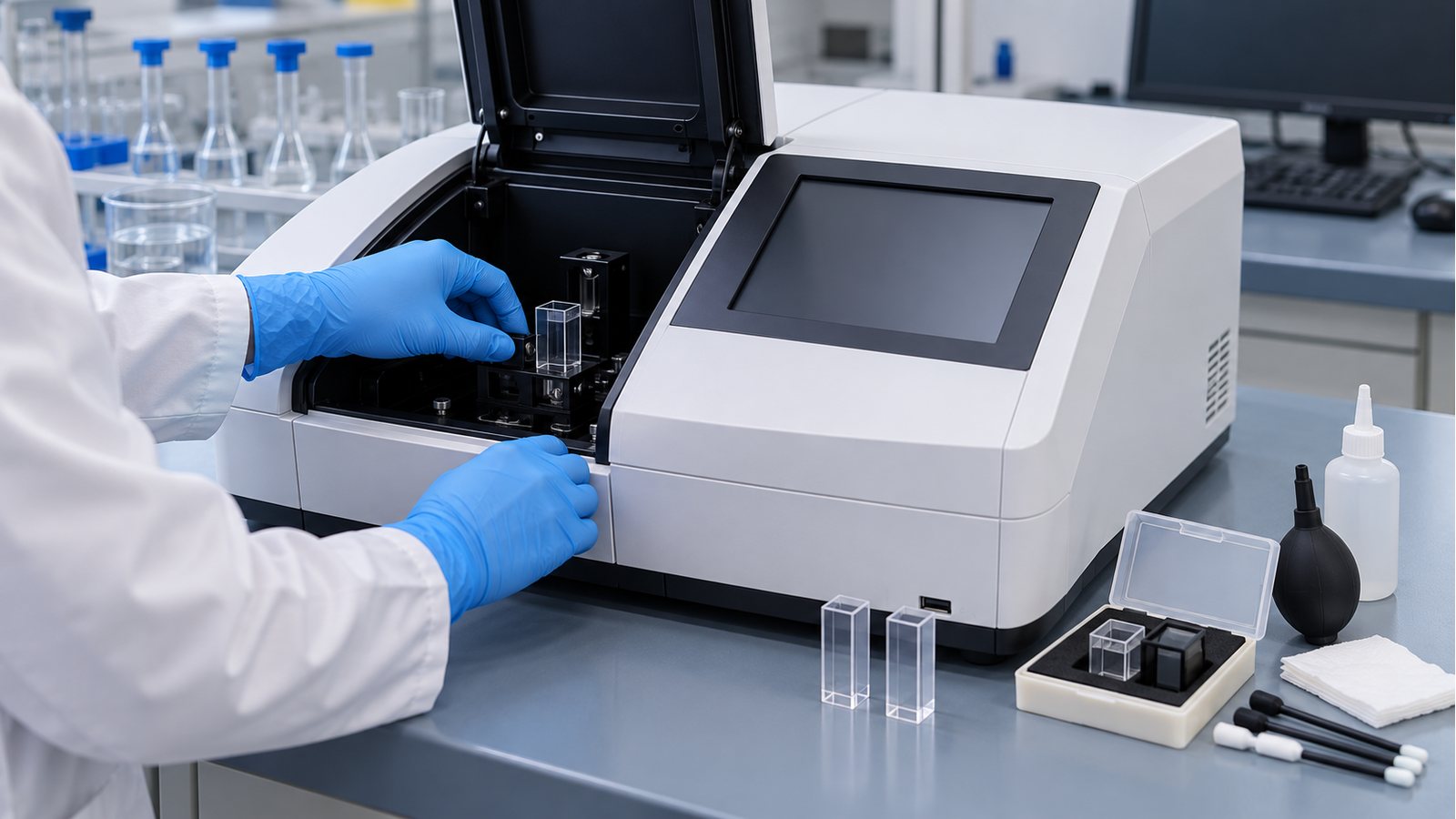Equipamento analítico representativo de serviço de conserto