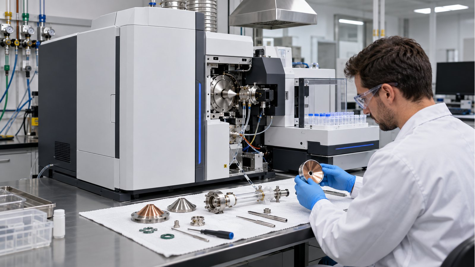 Espectrômetro Icp-Ms representativo da família Analytik Jena PlasmaQuant MS em avaliação técnica